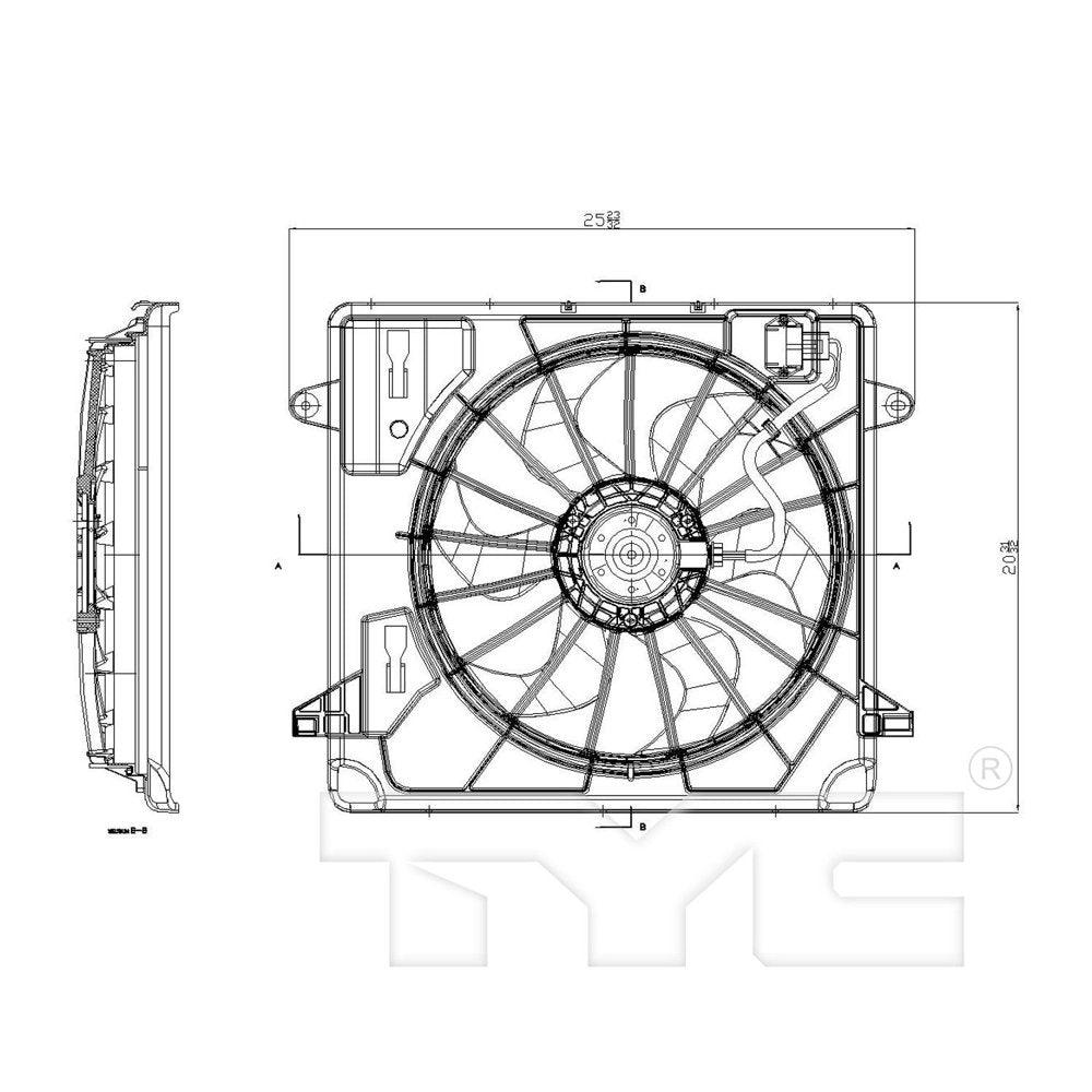 621680 Dual Radiator and Condenser Fan Assembly for 07-11 Jeep Wrangler