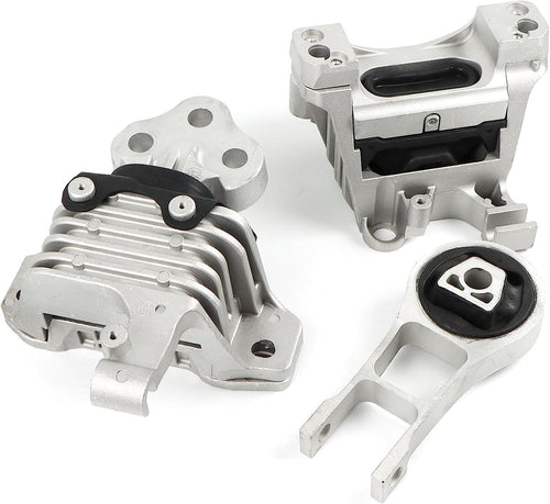 3Pcs Engine Motor Transmission Mount Kit Replace 68418876AB 68157441AD Fits for 2014-2019 Jeep Cherokee 2.4L, for 2015-2017 Chrysler 200 Aftermarket Parts, with 6 Month Warranty