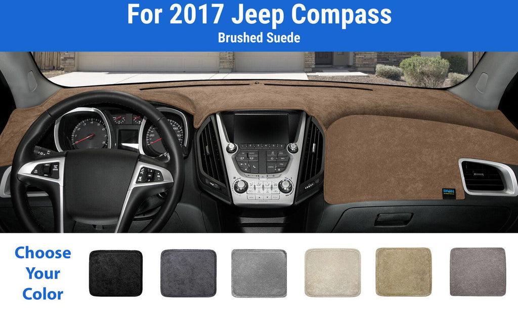 Dashboard Dash Mat Cover for 2017 Jeep Compass (Brushed Suede)