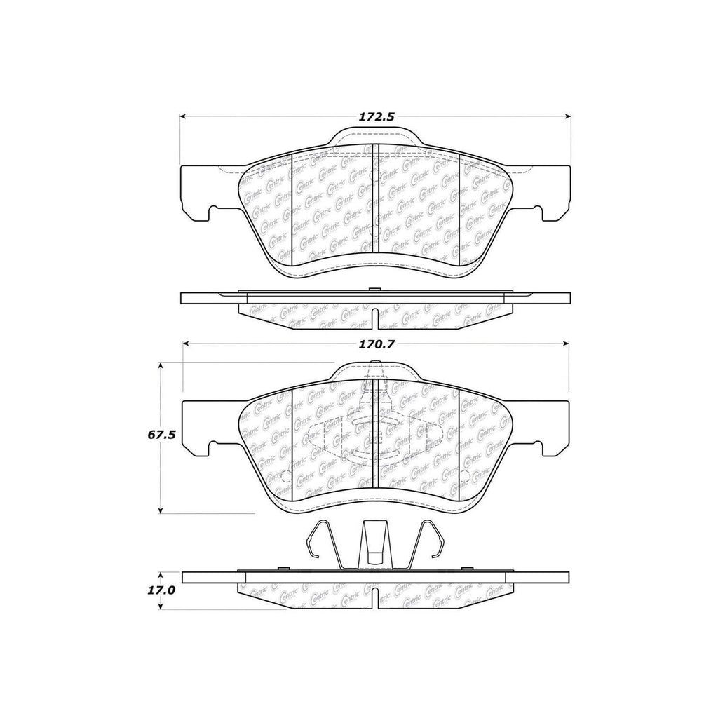 Centric Front Disc Brake Pad for Escape, Mariner, Tribute (301.10471)