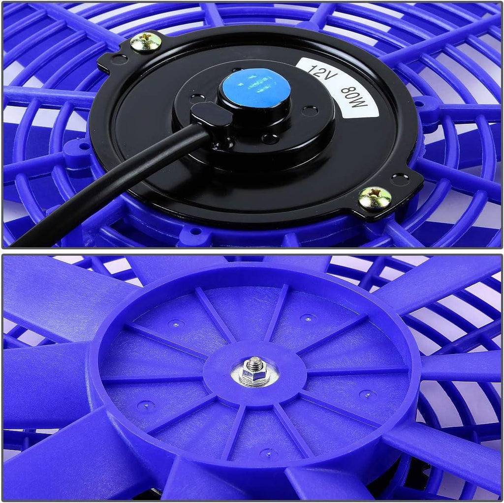 RAF-14-BL+FMK-X2 2Pcs 14" Inch Electric Radiator Cooling Fan Kit (Blue)