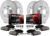 K7923 Front and Rear Z23 Carbon Fiber Brake Pads with Drilled & Slotted Brake Rotors Kit