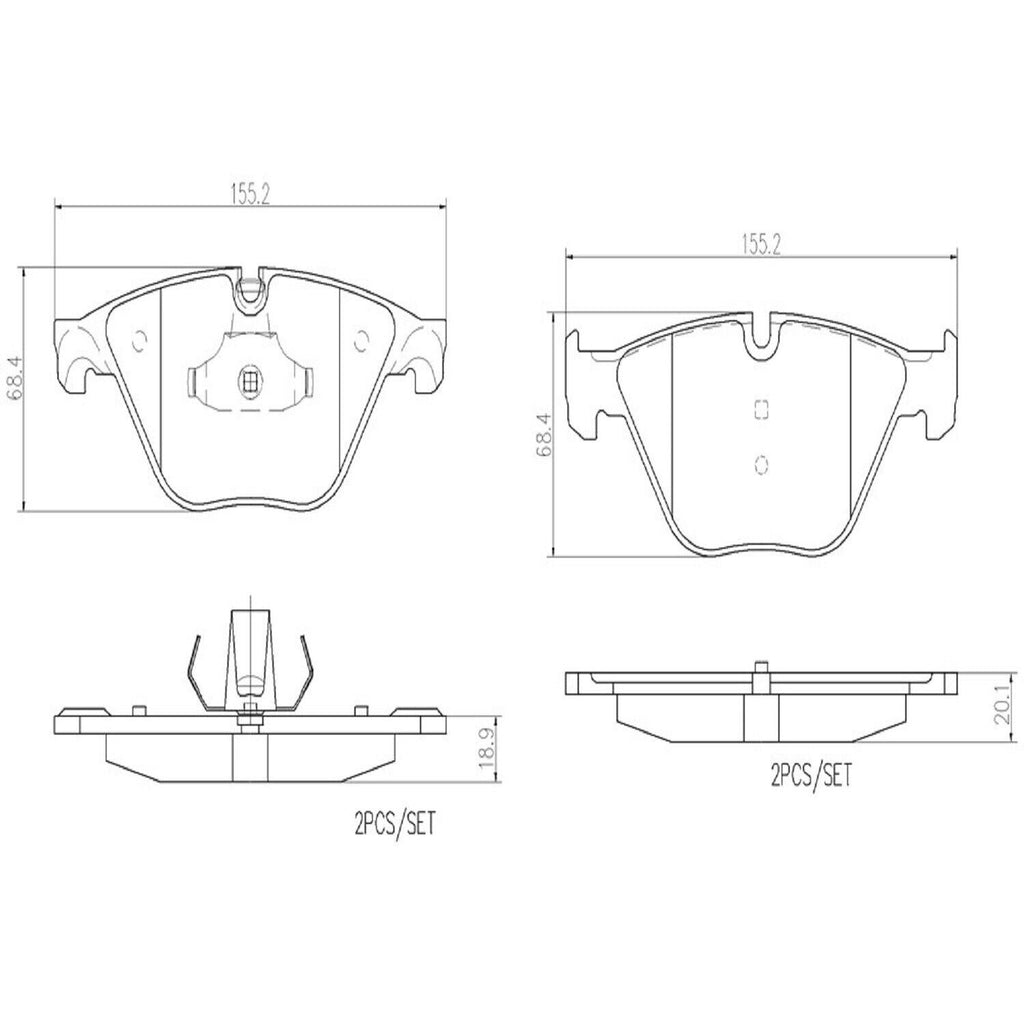 Brembo Front Disc Brake Pad Set for BMW (P06074N)