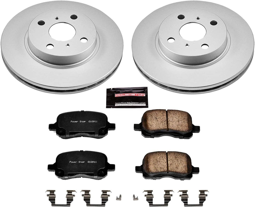CRK1152 Coated Brake Rotor & Ceramic Brake Pads- Front