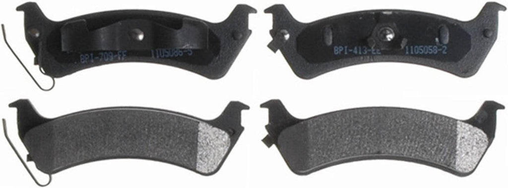 Silver 14D666M Semi-Metallic Rear Disc Brake Pad Set with Wear Sensor