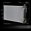 OEM-RA-13106 OE Style Aluminum Cooling Radiator Replacement Compatible with 09-10 Vibe / 09-17 Corolla / 09-14 Matrix AT, 23-5/8" W X 14-9/16" H X 5/8" D, 1-3/8" Inlet, 1-3/8" Outlet