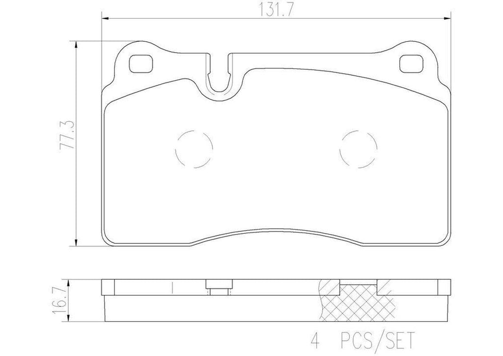 Brembo Front Disc Brake Pad Set for Corvette, Touareg, Camaro (P85110N)