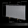 OEM-RA-2443 2443 Aluminum Radiator Compatible with 02-06 CR-V AT/03-06 Element,29-1/16" W X 15-3/4" H X 5/8" D,1-1/4" Inlet / 1-1/4" Outlet