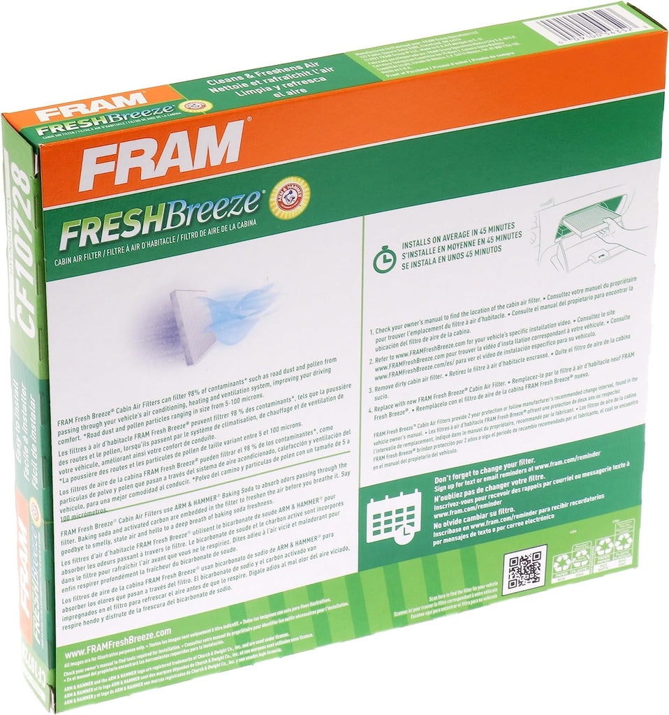 Fresh Breeze Cabin Air Filter with Arm & Hammer Baking Soda, CF10728 for Hyundai / Kia Vehicles