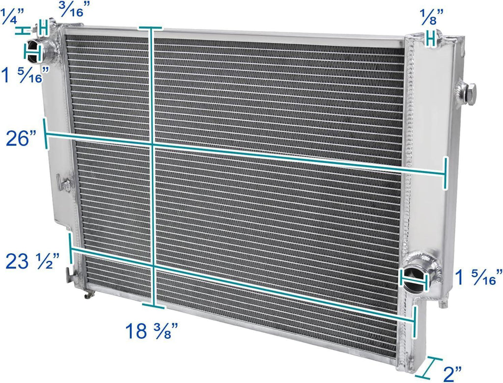 Racing Full Aluminum 2 Row Radiator Compatible with BMW E36 318 323 325 328 M3 E36 1992-1998