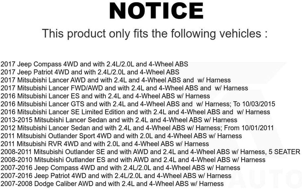 Mpulse Rear Right ABS Wheel Speed Sensor SEN-2ABS2288 for Jeep Patriot Compass Dodge Caliber Mitsubishi Lancer Outlander Sport RVR