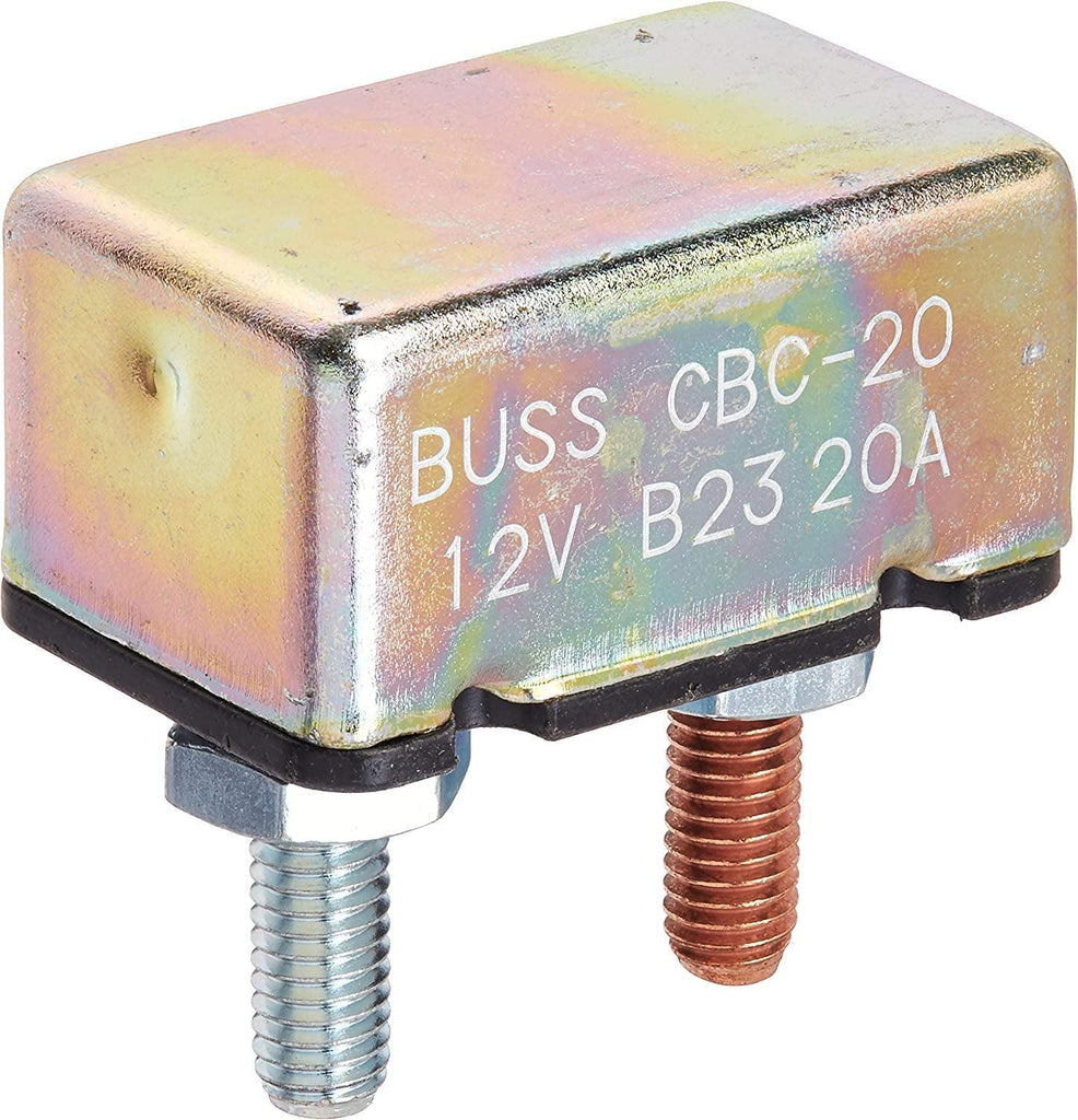 CBC-20 Circuit Breaker (Type I Heavy Duty Automotive with Stud Terminals - 20 A), 1 Pack