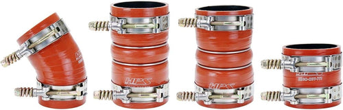 Performance 57-1537 Blue and Orange High Temp Reinforced Silicone Intercooler Turbo Hose Boot Kit with T Bolt Clamp