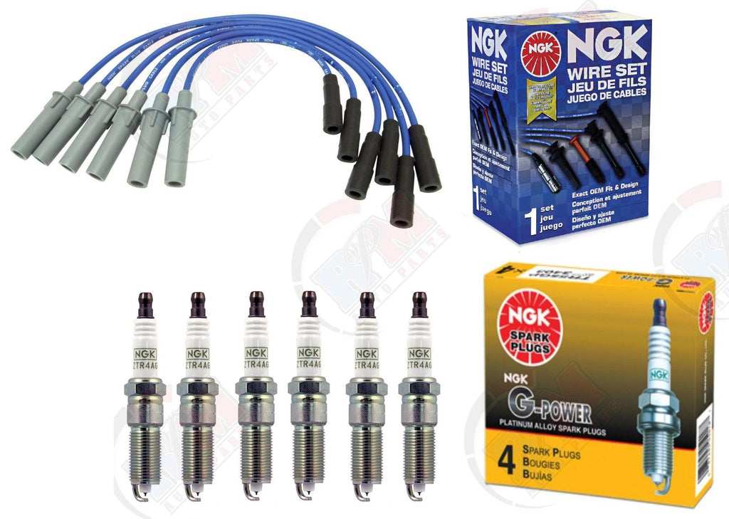 NGK PLATINUM Spark Plugs &NGK Wire Set 01-2010 for Dodge Grand Caravan 3.3L 3.8L