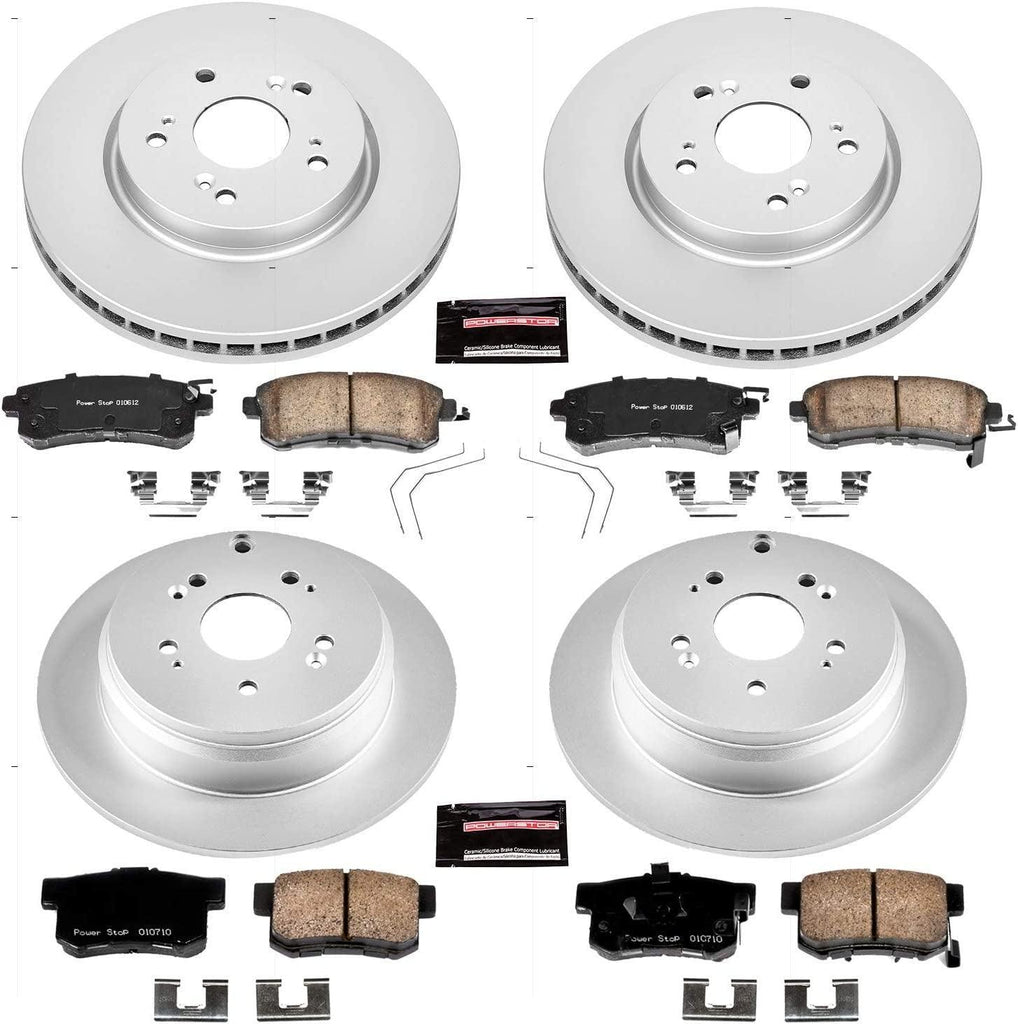 CRK6305 Coated Brake Rotor & Ceramic Brake Pads- Front & Rear