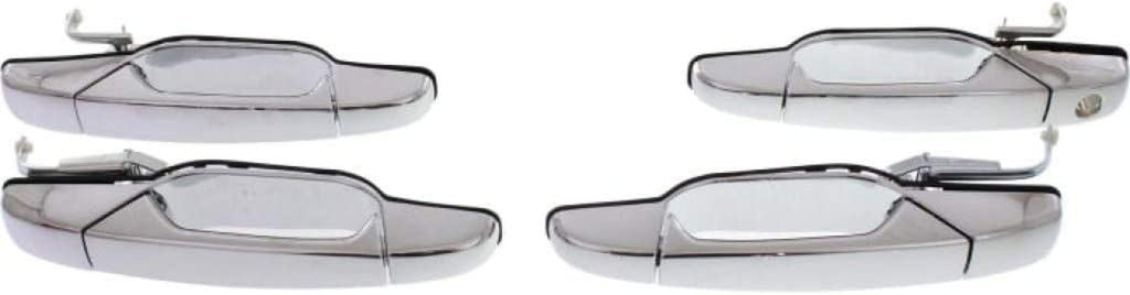 for Chevy Silverado 1500 Exterior Door Handle Front and Rear Driver and Passenger Side Chrome 2007-2013 | Set of 4 | Front Driver Side - with Key Hole | Trim: All Submodels