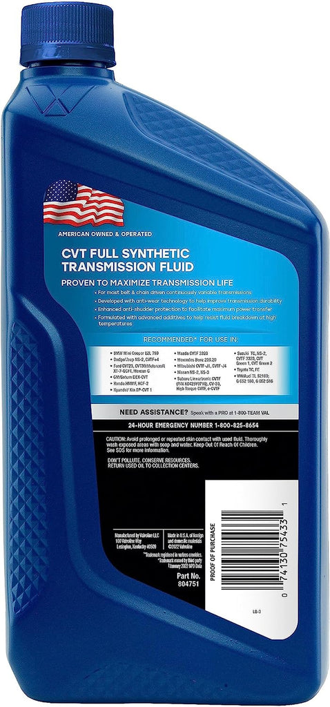 CVT Full Synthetic Continuously Variable Transmission Fluid 1 QT