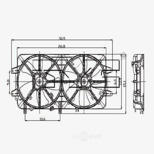 Dual Radiator and Condenser Fan Assembly