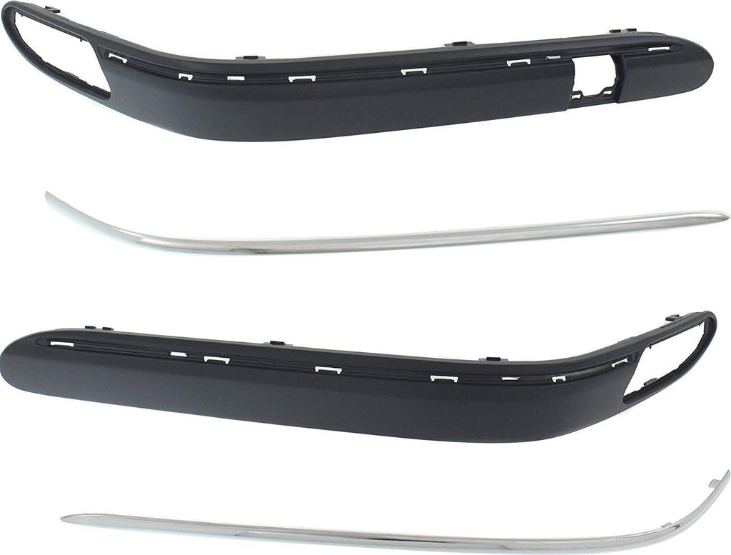 Front, Driver and Passenger Side Bumper Trim Compatible with 2001-2005 Mercedes Benz C240, 2001-2005 C320, 2002-2004 C32 AMG and 2003-2007 C230 Primed - MB1059104, MB1058104