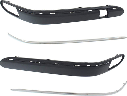 Front, Driver and Passenger Side Bumper Trim Compatible with 2001-2005 Mercedes Benz C240, 2001-2005 C320, 2002-2004 C32 AMG and 2003-2007 C230 Primed - MB1059104, MB1058104