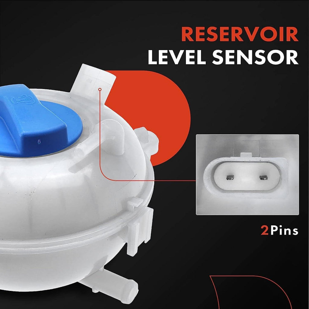 A-Premium Engine Coolant Overflow Recovery Reservoir Tank [W/Cap & Sensor] Compatible with Audi A3 2015 2016 [1.4L 1.8L 2.0L], S3 2015 2016 [2.0L] & Volkswagen Golf, GTI 2015 2016 [2.0L]