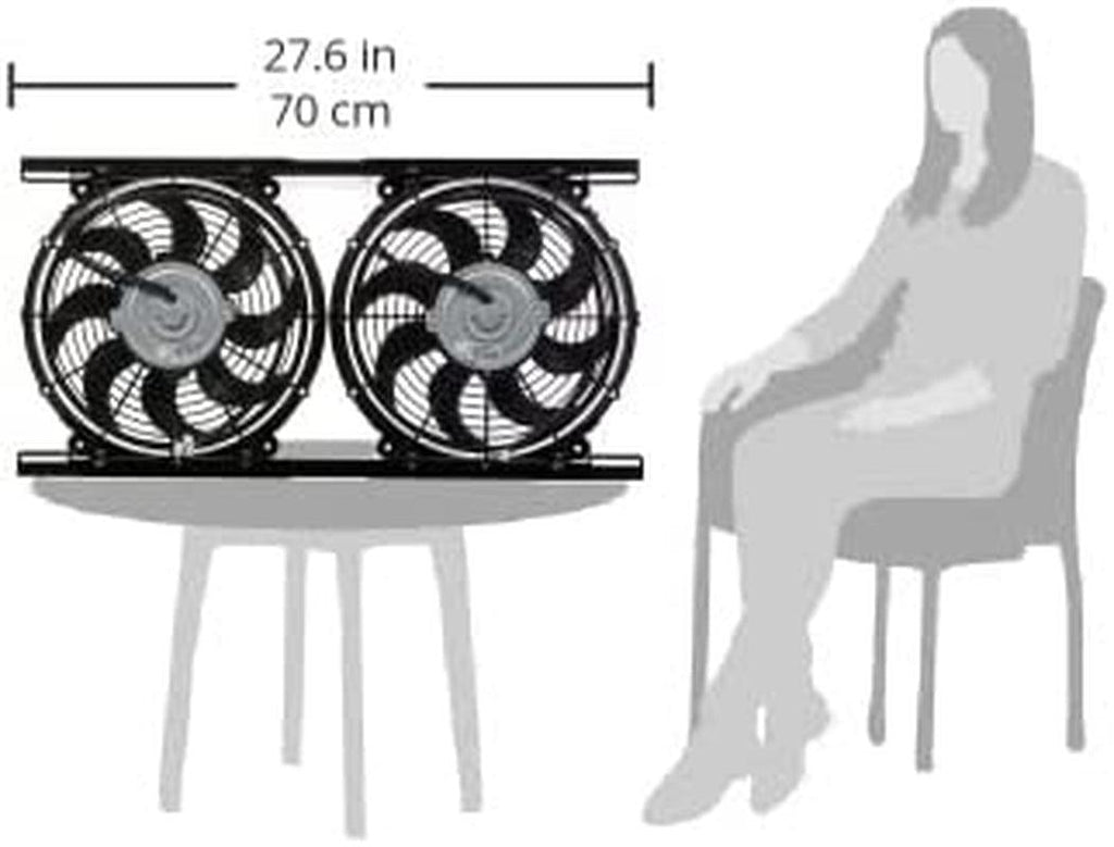 Hayden Automotive  Dual Electric Fan Kit, Black