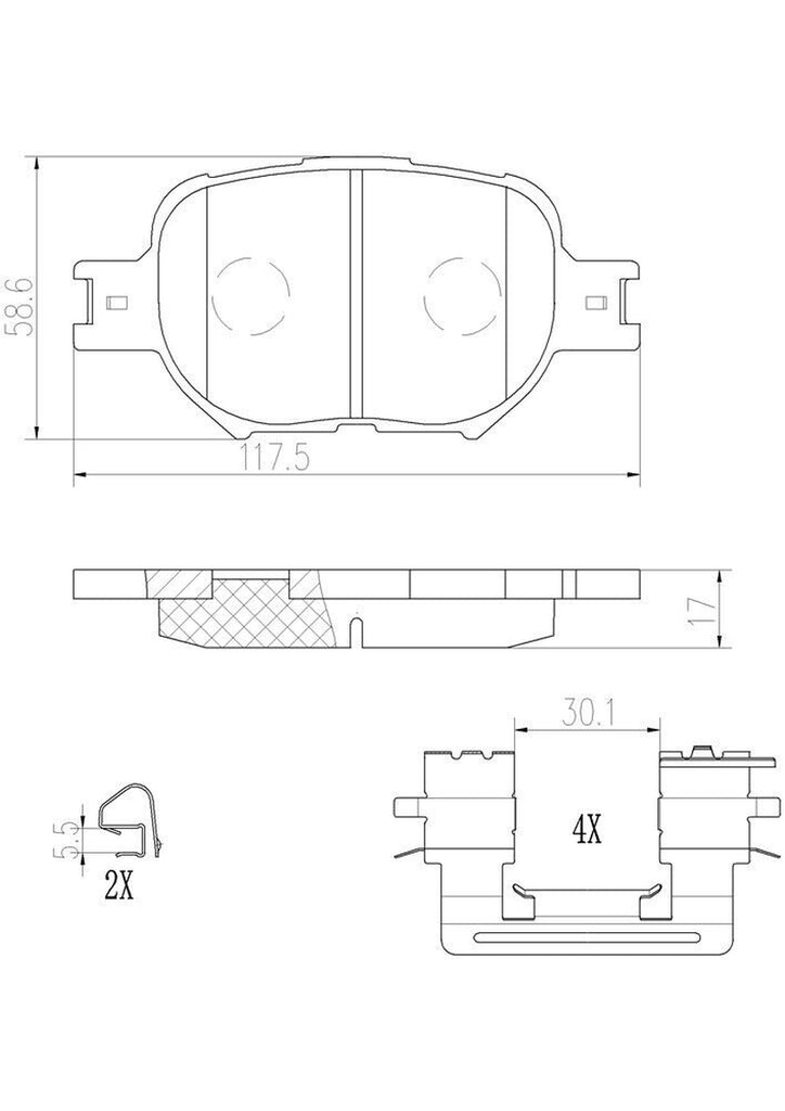 Brembo Front Disc Brake Pad Set for IS250, Tc, Celica (P83054N)