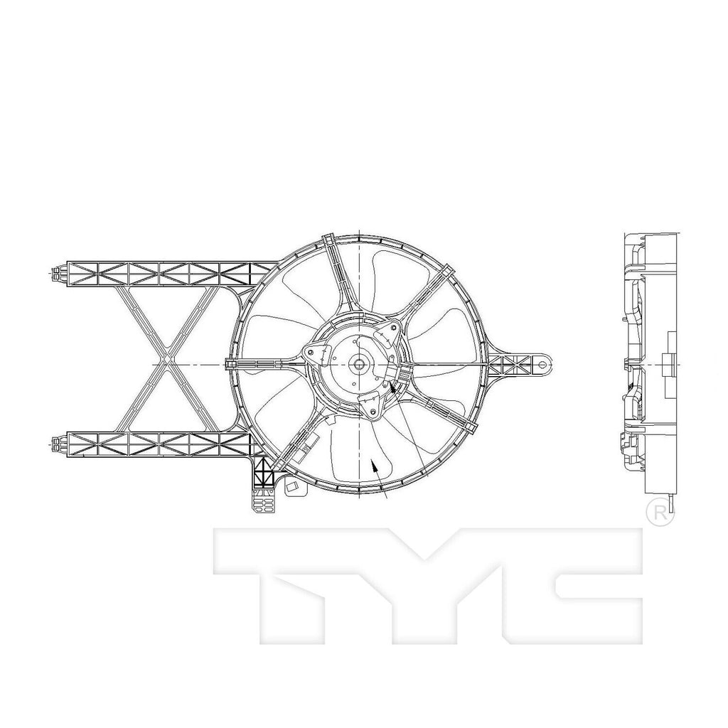 TYC A/C Condenser Fan Assembly for Frontier, Xterra, Pathfinder 611260