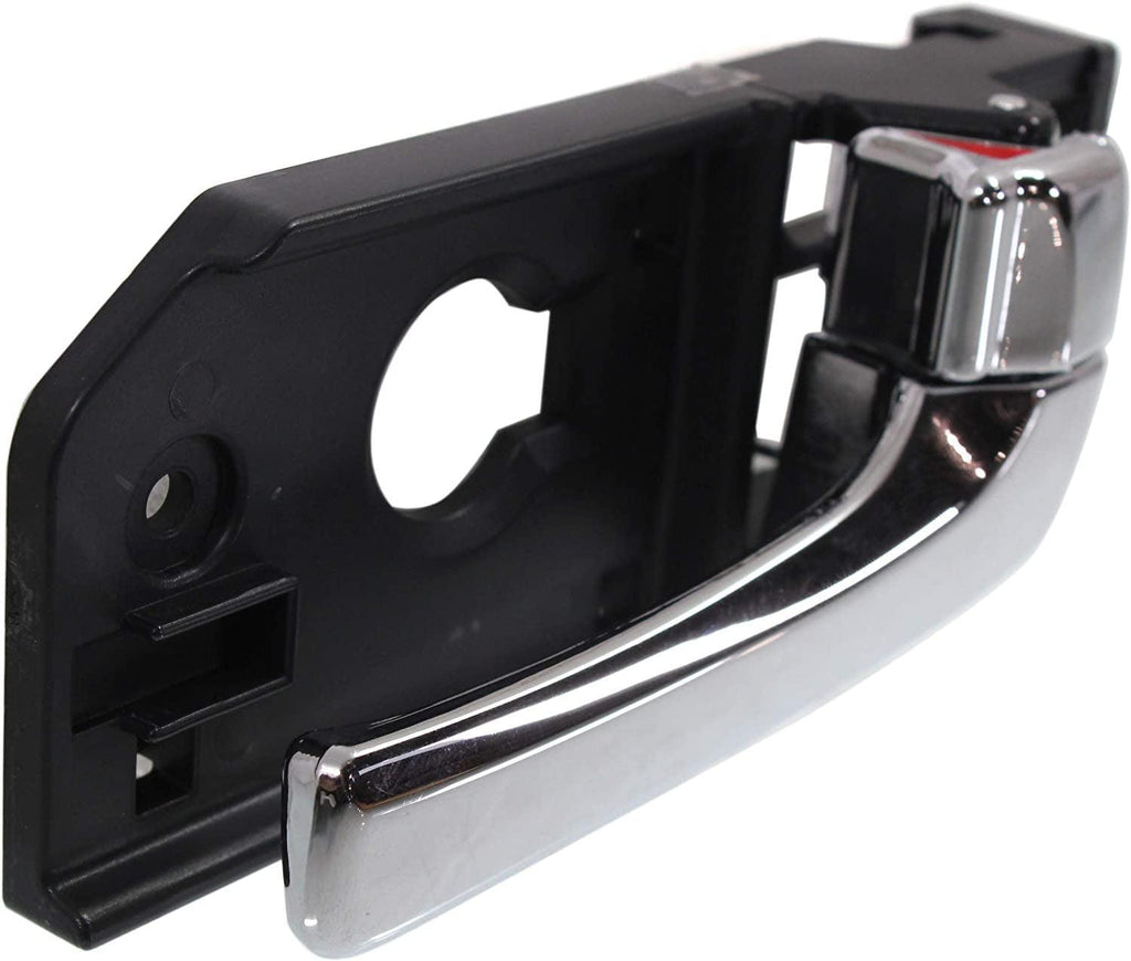 Interior Door Handles Compatible with Set of 2 Front Left and Right Side Plastic Chrome W/Door Lock Button