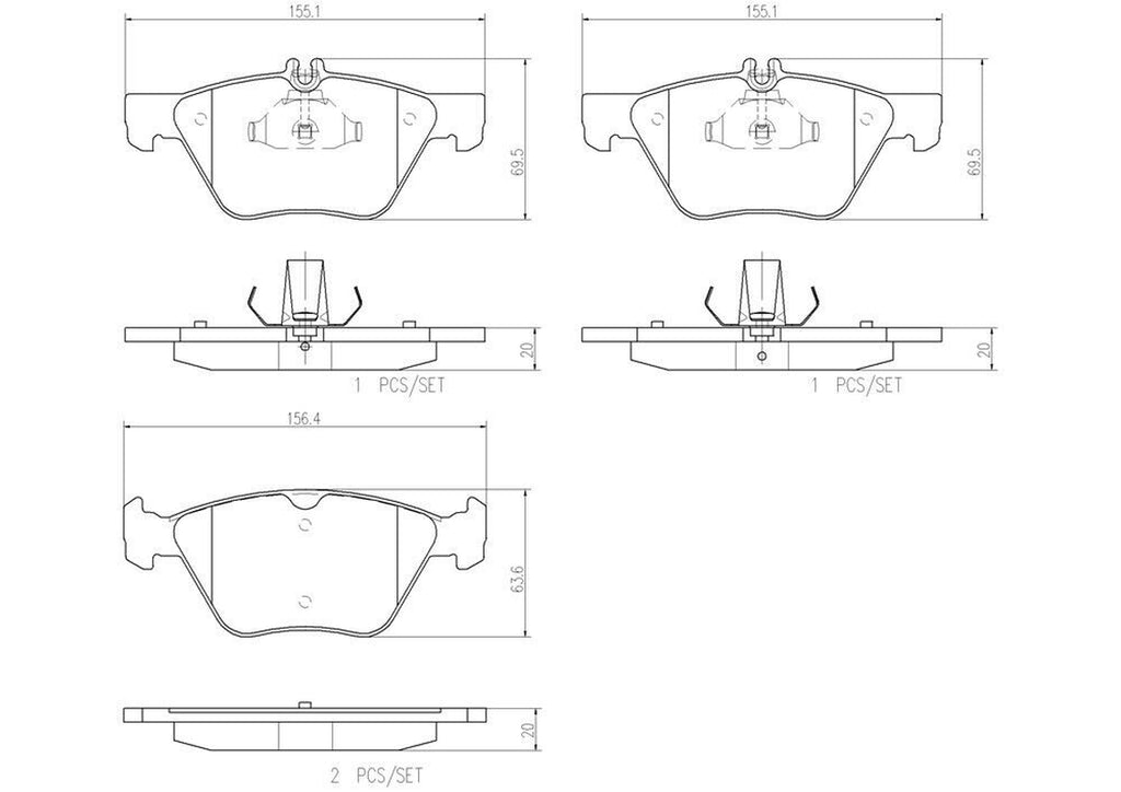 Brembo Front Disc Brake Pad Set for E350, E320 (P50075N)