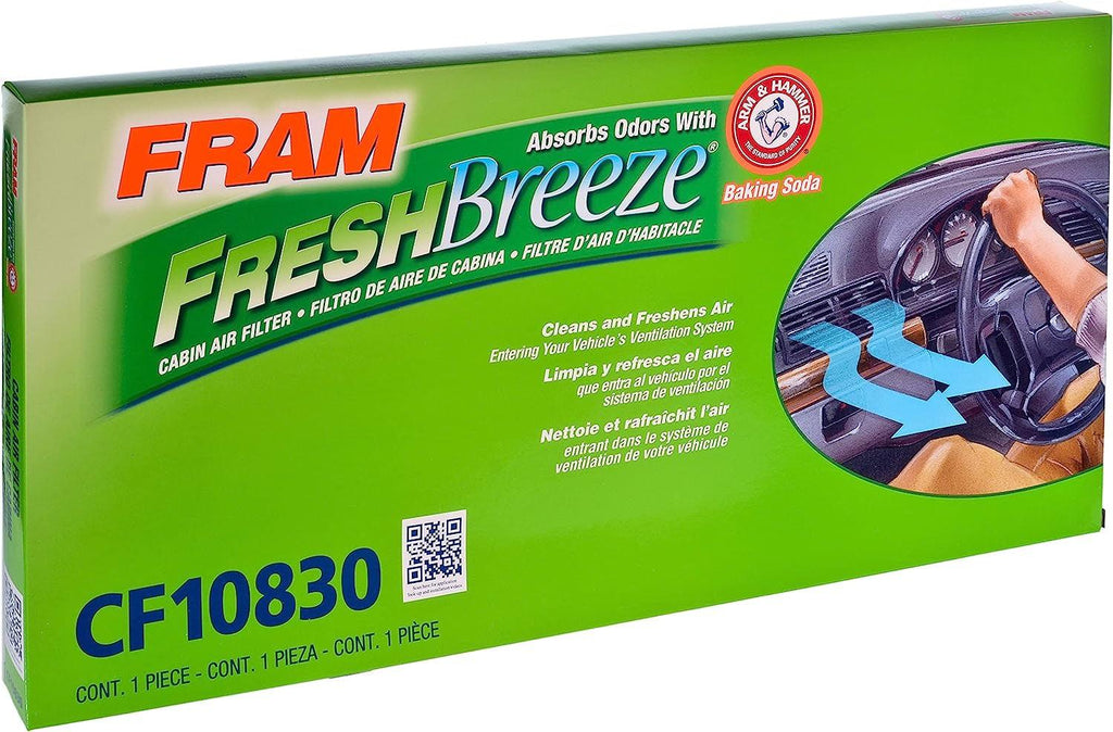 Fresh Breeze Cabin Air Filter with Arm & Hammer Baking Soda, CF10830 for Select BMW Vehicles , White