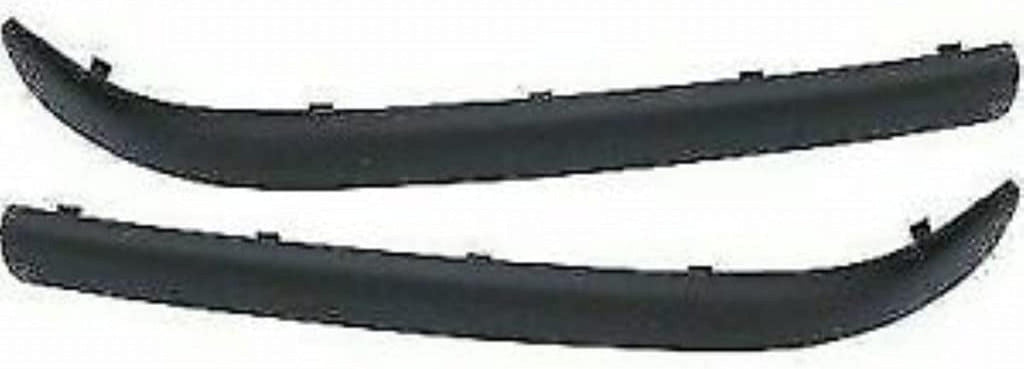 For BMW 323I / 328I Bumper Trim 1999 2000 Front Driver and Passenger Side Pair/Set | Molding | Strip | Plastic | Black | Sedan/Wagon | BM1046122 + BM1047122 | 51118195289 + 51118195290