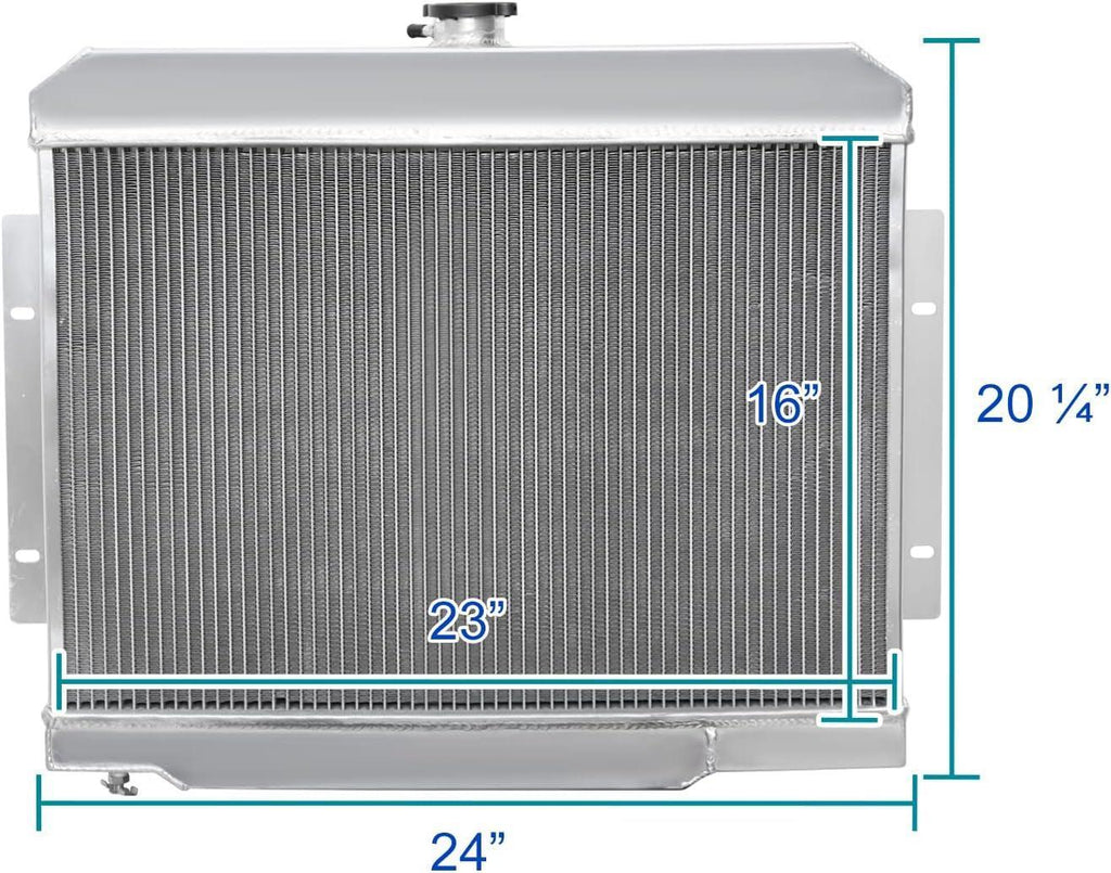 3 Core/Row Light Aluminum Performance Cooling Racing Radiator Compatible with Jeep Cj Series 1972-1986