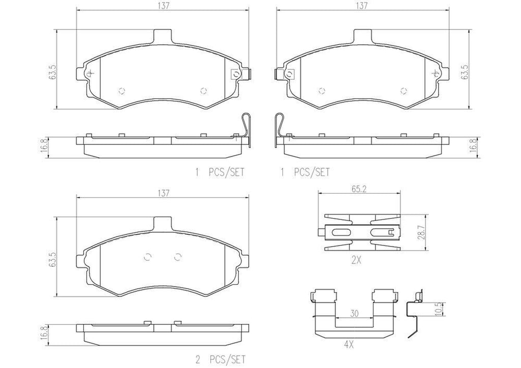 Brembo Front Disc Brake Pad Set for 02-06 Elantra (P30020N)