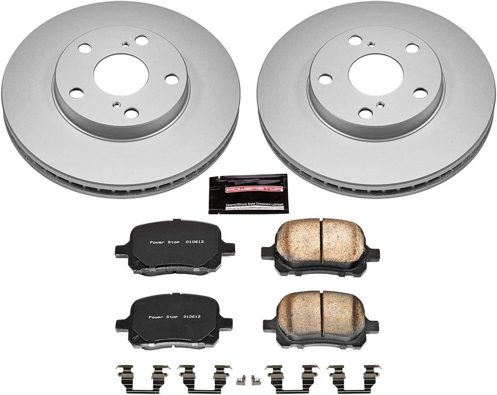 CRK1058 Coated Brake Rotor & Ceramic Brake Pads- Front