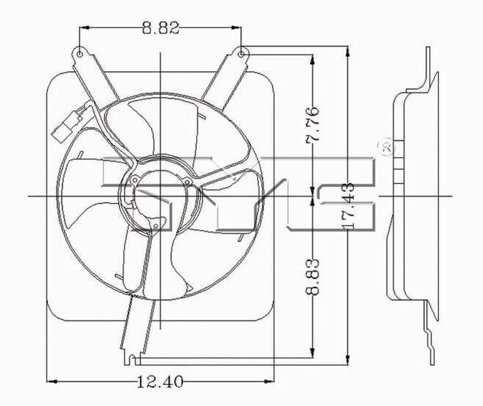 TYC A/C Condenser Fan Assembly for CL, Accord 610050