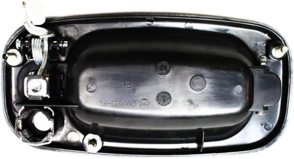 for Chevy Silverado 1500 HD Exterior Door Handle Front Driver Side Smooth Black Bezel with Chrome Lever 2001-2006 | with Key Hole | Trim: LS/LT | GM1310149 | 15745149