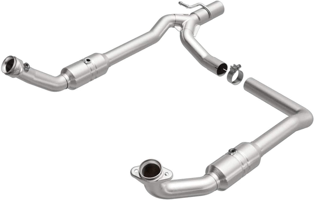 Direct-Fit Catalytic Converter OEM Grade Federal/Epa Compliant 52294 - Stainless Steel 3In Main Piping, 49.25In Overall Length, Pre-Converter & Midbed O2 Sensor - OEM Van Replacement