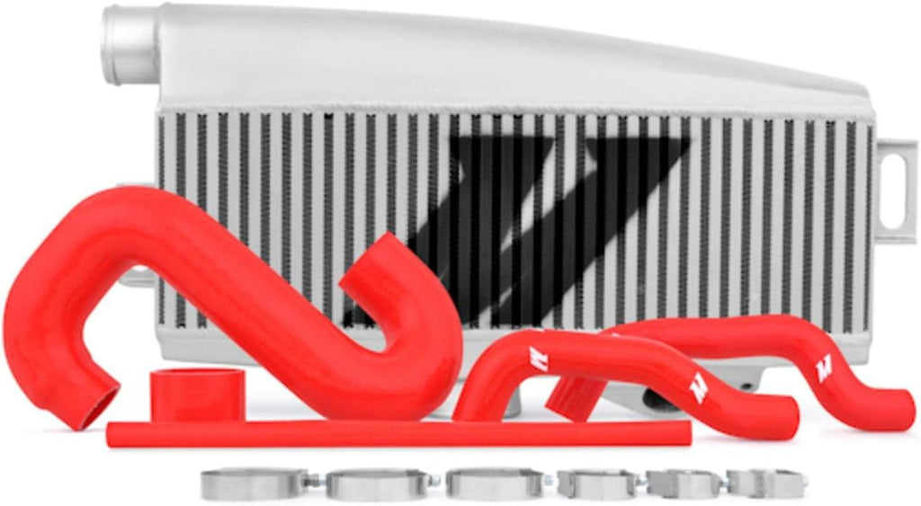 MMTMIC-WRX-01SLRD Top-Mount Intercooler Compatible with Subaru WRX/STI 2001-2007 Silver Cooler, Red Hose