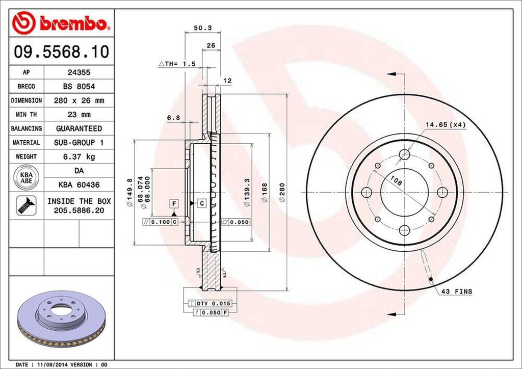 Brembo Front Disc Brake Rotor for 1993 850 (09.5568.10)