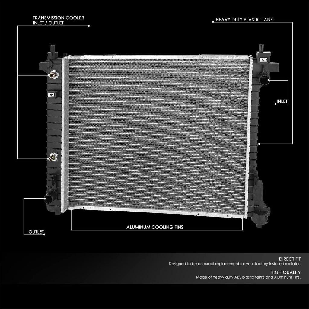 OEM-RA-13240 1-Row Aluminum Core Radiator Compatible with 10-11 SRX /2011 9-4X 3.0L V6,24-7/16" W X 22" H X 1" D,1-3/8" Inlet / 1-3/8" Outlet