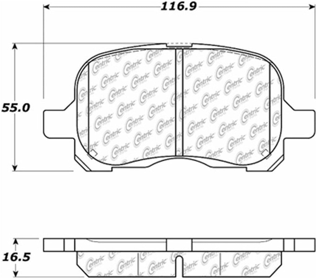 Centric Front Disc Brake Pad for Prizm, Corolla (105.07410)