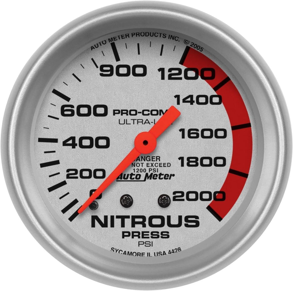 4428 Ultra-Lite Mechanical Nitrous Pressure Gauge,2.625 In.