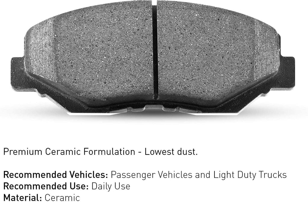 R1 Concepts Ceramic Brake Pads and Hardware Kit 2310-1210-01 Front