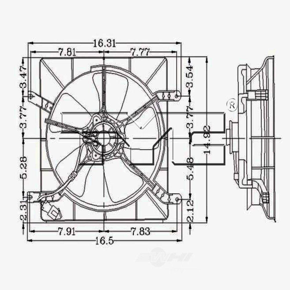 TYC 600050 Honda Accord Replacement Radiator Cooling Fan Assembly Fits 1988 Mazda 323