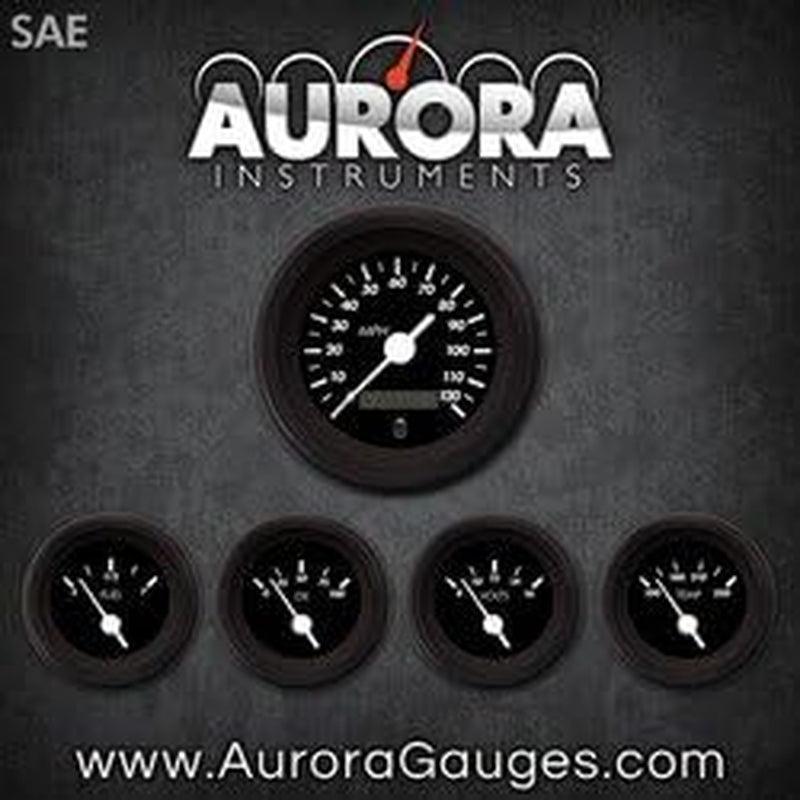 1184 Marker Black SAE 5-Gauge Set (White Vintage Needles, Black Trim Rings, Style Kit Installed)