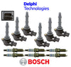 OEM Ignition Coil + Spark Plug Double Platinum Plug (6Sets) for Mercedes V6 Gas