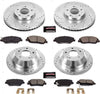 K7514 Front and Rear Z23 Carbon Fiber Brake Pads with Drilled & Slotted Brake Rotors Kit