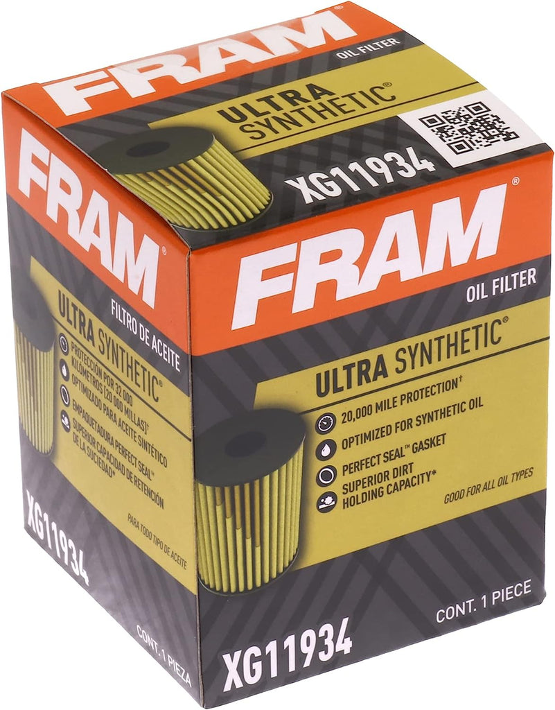 Ultra Synthetic Automotive Replacement Oil Filter, Designed for Synthetic Oil Changes Lasting up to 20K Miles, XG11934 with Suregrip (Pack of 1)