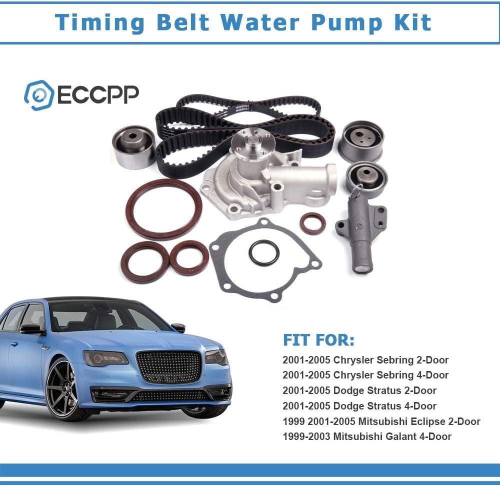 Timing Belt Kit Tensioner Water Pump Fits 99-05 00 Mitsubishi 2.4L SOHC 4G64